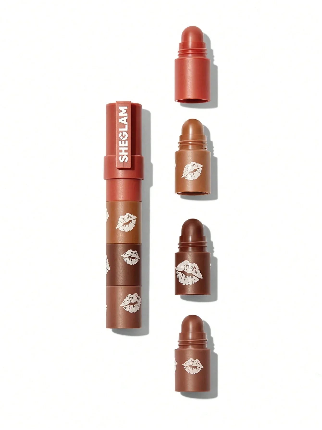 SHEGLAM Mega Kit De Rouge à Lèvres Rouge Crémeux Et Mat 4 En 1 Rouge à Lèvres De Voyage Portable Non DesséChant à Haute Teneur