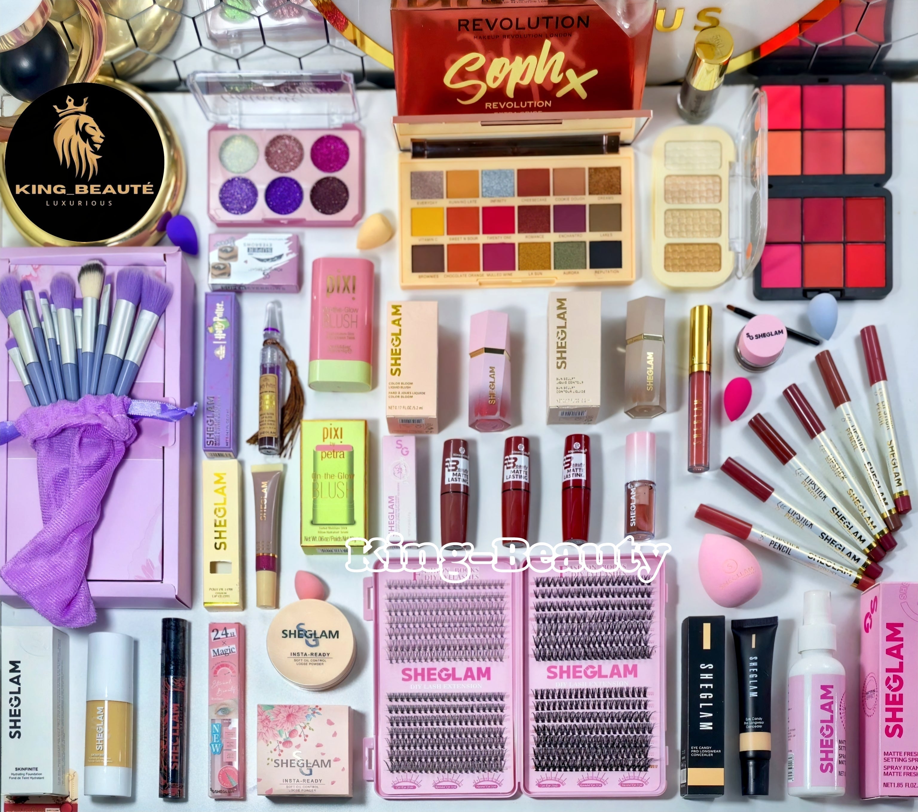 بوكس مكياج شيقلام 💄36قطعة✨ قنبلة الجمال من King Beauté 👑
